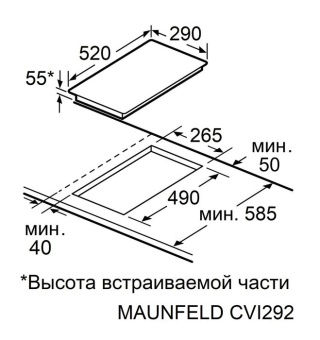 Индукционная варочная панель Maunfeld CVI292STBK черный