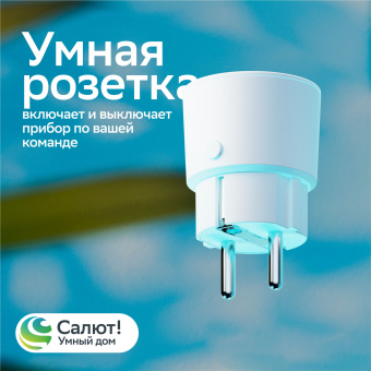Умная розетка Sber SBDV-00123 EUBT Wi-Fi белый