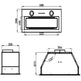 Встраиваемая вытяжка Maunfeld TRAPEZE 602M INOX