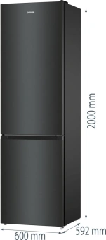 Холодильник Gorenje NRK6202EBXL4 2-хкамерн. черный мат.