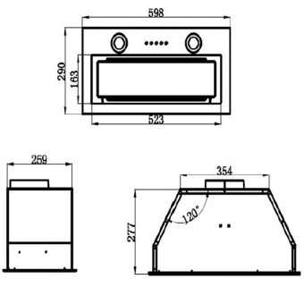 Встраиваемая вытяжка Maunfeld TRAPEZE 602M BLACK