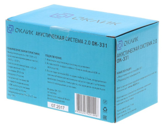 Колонки Оклик OK-331 2.0 черный 6Вт