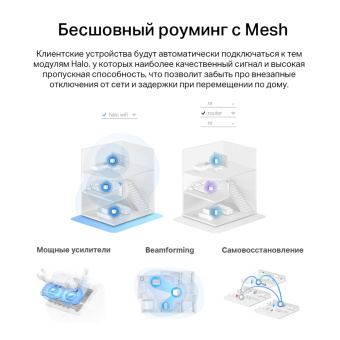 Mesh роутер Mercusys Halo H60X(2-pack) AX1500 10/100/1000BASE-TX белый (упак.:2шт)