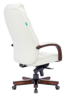 Кресло руководителя Бюрократ T-9923WALNUT слоновая кость кожа крестовина металл/дерево