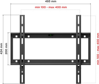 Кронштейн для телевизора Holder LCD-F4610 черный 32"-65" макс.60кг настенный фиксированный
