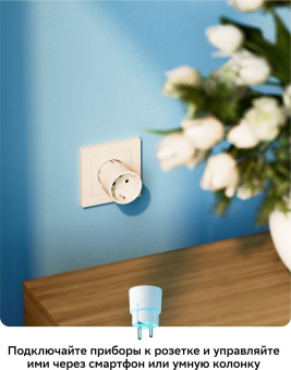 Умная розетка Sber SBDV-00123 EUBT Wi-Fi белый