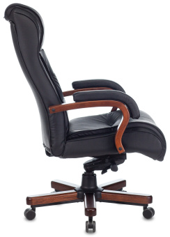 Кресло руководителя Бюрократ T-9926WALNUT черный кожа крестовина металл/дерево