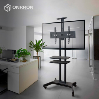 Подставка для телевизора Onkron TS1552 черный 40"-70" макс.60.5кг напольный мобильный
