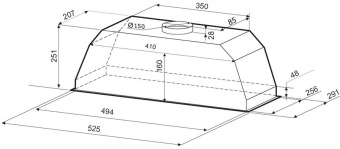 Вытяжка встраиваемая Krona Ameli 600 PB черный