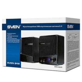 Колонки Sven 248 2.0 черный 6Вт