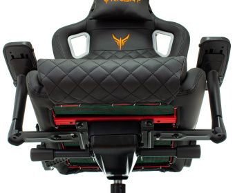Кресло игровое Knight Titan черный/красный ромбик эко.кожа с подголов. крестов. металл