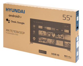 Телевизор QLED Hyundai 55" H-LED55QBU7500 Android TV Frameless черный