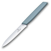 Нож кухонный Victorinox Swiss Modern (6.9006.10W21) стальной универсальный лезв.100мм серрейт. заточка мятный