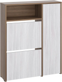 МЕБЕЛЬ-КОМПЛЕКС ЛАЙТ Обувница 2 секц с дверкой Шимо темный / Шимо светлый (1 кор.)