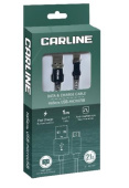 CARLINE CAB03121 кабель USB-microUSB 2.1А 1 метр тканевая оплетка