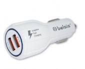 BELSIS (BS1310) АЗУ, быстрая зарядка,Quick Charge QC 3.0, 2 USB, 5,1 A, белый