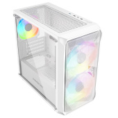Корпус Powercase Mistral Micro A3W ARGB, Tempered Glass, 2x 140mm ARGB PWM+1x 120mm ARGB PWM, белый, mATX  (CMMAW-A3)