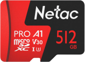 Карта памяти microSDXC 512Gb Class10 Netac NT02P500PRO-512G-R P500 Extreme Pro + adapter