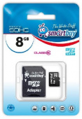 SMARTBUY MicroSDHC 8GB Сlass10 + адаптер
