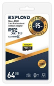 EXPLOYD 64GB microSDXC Class 10 UHS-1 Premium (U3) [EX064GCSDXC10UHS-1-ElU3 w]