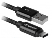 DEFENDER (87814) USB09-03T PRO USB2.0, AM-TYPE-C, 1.0 м, черный