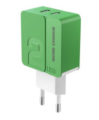 MORE CHOICE NC46a СЗУ 2USB 2.4A для Type-C 1м Green