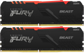 Оперативная память Kingston 16GB DDR4 3200MHz DIMM FURY Beast Black RGB XMP KF432C16BB2AK2/16 kit 2x8Gb, CL16, 1.35V 288-pin Non-ECC