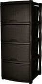 KEEPLEX KL377312011 Rattan четырехсекционный 50х41,5х55,5см темный каштан