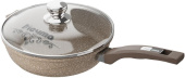 МЕЧТА С24806 Гранит brown 24см несъемная ручка стеклянная крышка