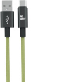 AKSBERRY (6900295560019) X163 Nylon silk USB-A - Type-C, салатовый