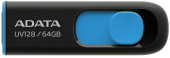Флеш Диск A-Data 64Gb DashDrive UV128 AUV128-64G-RBE USB3.0 черный/синий