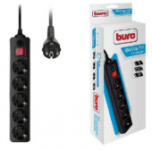 BURO 500SH-10-B 10м (5 розеток) черный