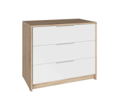 МЕБЕЛЬ-КОМПЛЕКС Нордик Комод с 3-мя ящиками Дуб сонома/Белая Аляска