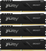 Память оперативная Kingston 128GB 3200MHz DDR4 CL16 DIMM (Kit of 4) FURY Beast Black