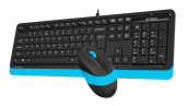 Клавиатура + мышь A4Tech Fstyler F1010 клав:черный/синий мышь:черный/синий USB Multimedia