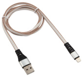 REXANT (18-7056) Кабель REXANT USB-Lightning 2.4 A, 1 м, белая нейлоновая оплетка