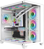 Корпус 1STPlayer MEGAVIEW MV8-TP белый без БП MidiTower ATX (MV8-TP-WH)