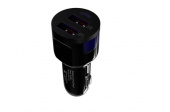 MAXVI CCM-212 Plus T black 2.1A, 2 USB, цвет: черный, подсветка: синяя