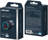 REXANT (16-0244) АЗУ 2 порта (USB-C PD + USB-C PD) , черный