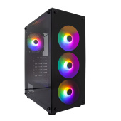 Корпус 1STPlayer FIRE DANCING V3-B черный без БП MidiTower ATX LED (V3-B-4F1)