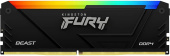 Память DDR4 8Gb 3733MHz Kingston KF437C19BB2A/8 Fury Beast RGb RTL Gaming PC4-29900 CL19 288-pin 1.35В single rank с радиатором Ret
