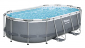 BESTWAY 56620 Бассейн овальный каркасный POWER STEEL с ф.-насосом и лестн. 427*250*100 см, 7250 л, (4875)