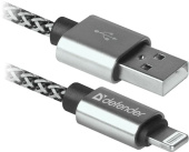 Кабель Defender ACH01-03T USB 2.0 (m)-Apple Lightning (m) 1м белый (87809)