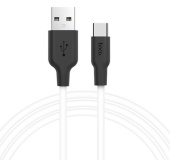 HOCO X21 "Silicone" USB-Type-C 2.4A 1M белый/черный