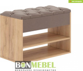 BONMEBEL Дения Тумба для обуви Дуб Крафт золотой/ТК Коричневая (1 пак.)