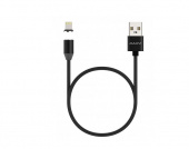 MAXVI MCm-01L черный , USB-A - Lightning, 2A, магнитный разъем, LED