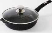 МЕЧТА С22802 Гранит black 22см несъемная ручка стеклянная крышка