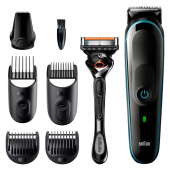 Машинка для стрижки Braun MGK 5345+GIL FUS PrGl Fib насадок 5шт акккум. черный