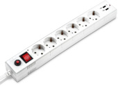 Сетевой фильтр Buro BU-SP1.8_USB_2A-W 6 роз.+USB 1.8м белый