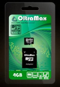 OLTRAMAX MicroSDHC 4GB Class4 + адаптер SD